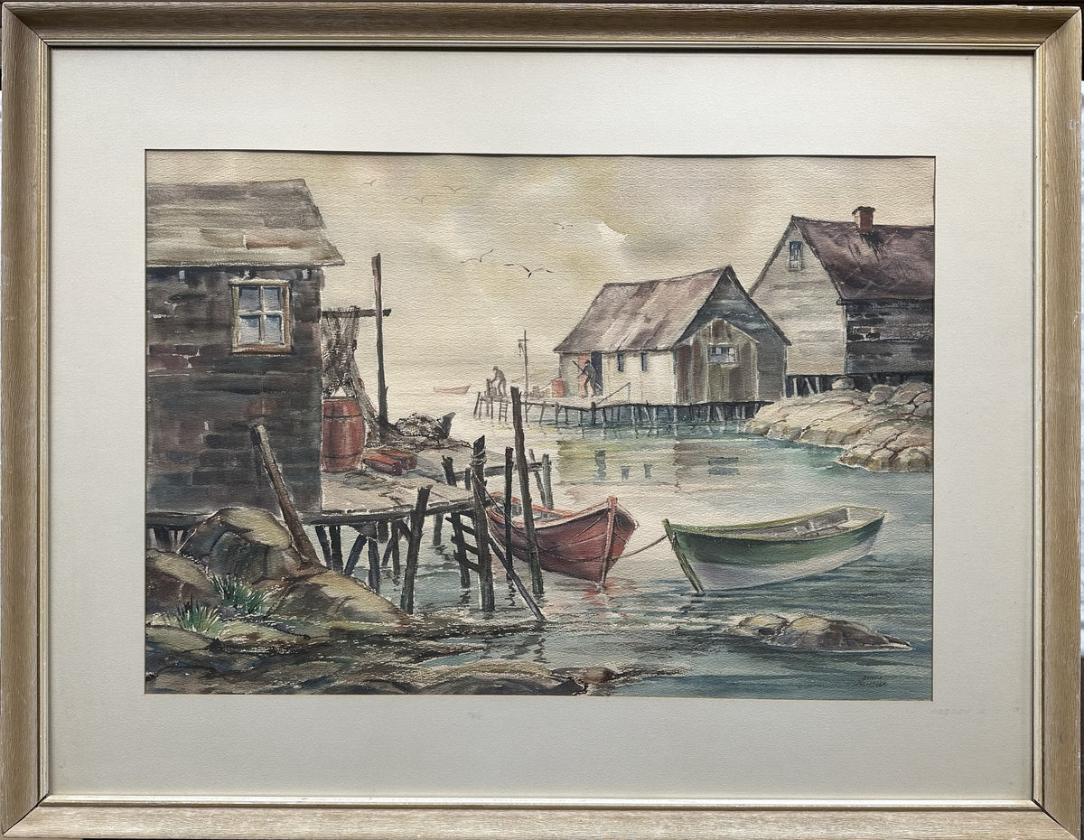Watercolour painting, Nautical, Cottages Esther Bollinger, Front view