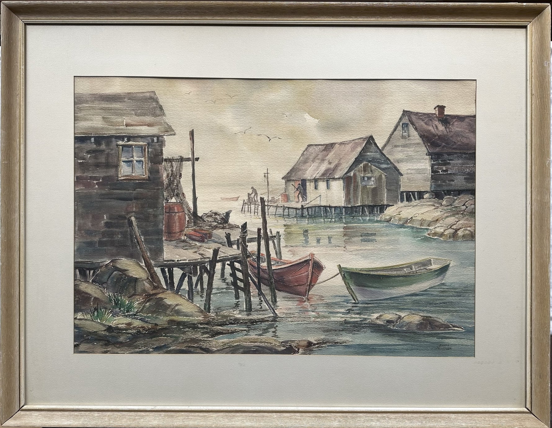 Watercolour painting, Nautical, Cottages Esther Bollinger, Front view