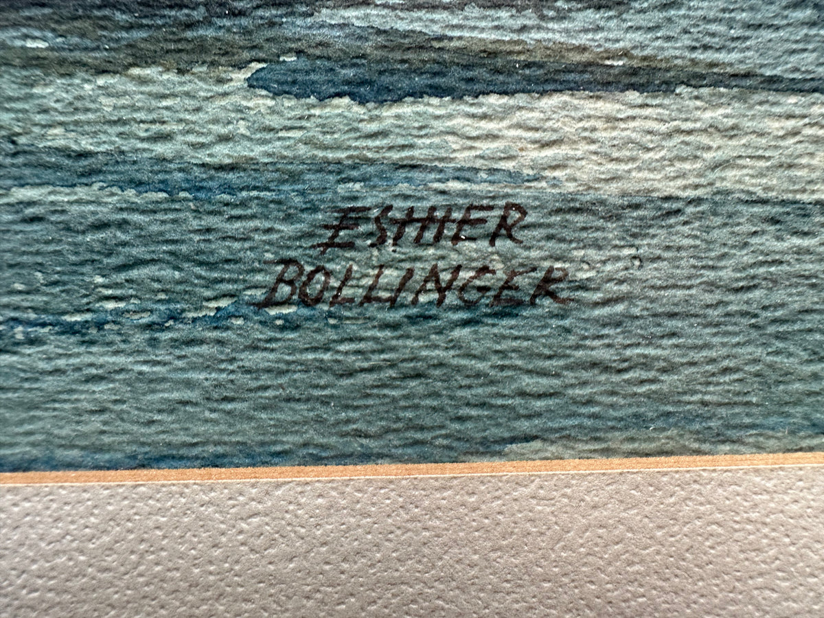 Watercolour painting, Nautical, Cottages Esther Bollinger, Signature view