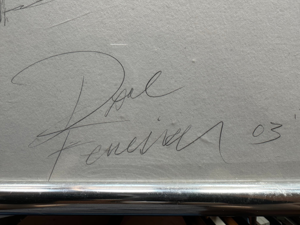 Pencil painting, Portrait Unknown Artist, Signature view