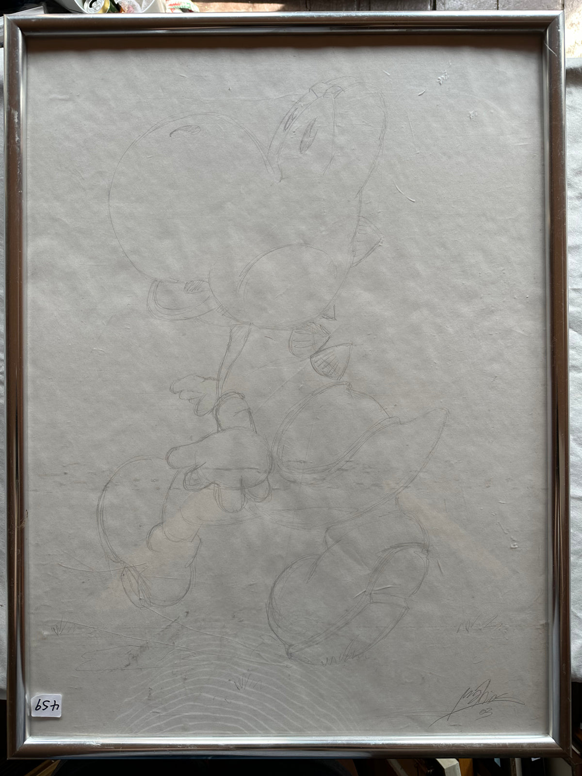Pencil painting, Portrait Unknown Artist, Front view