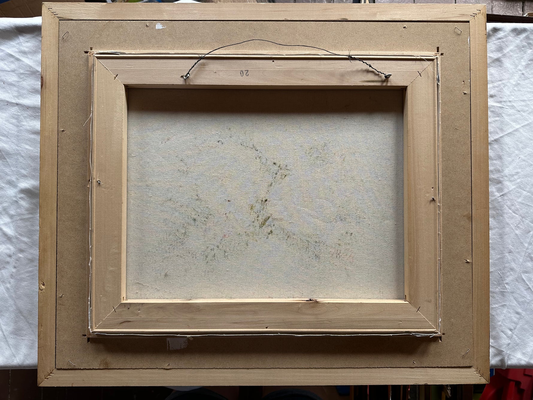 Mixed Media painting, Floral Unknown Artist, Back view