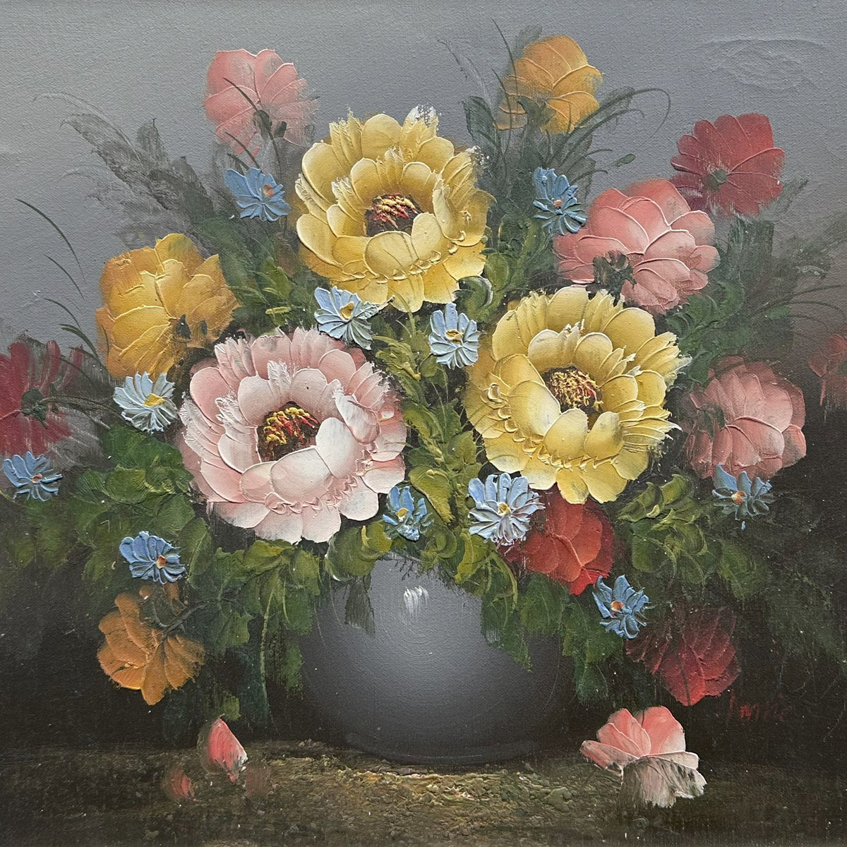 Mixed Media painting, Floral Unknown Artist, Cover view