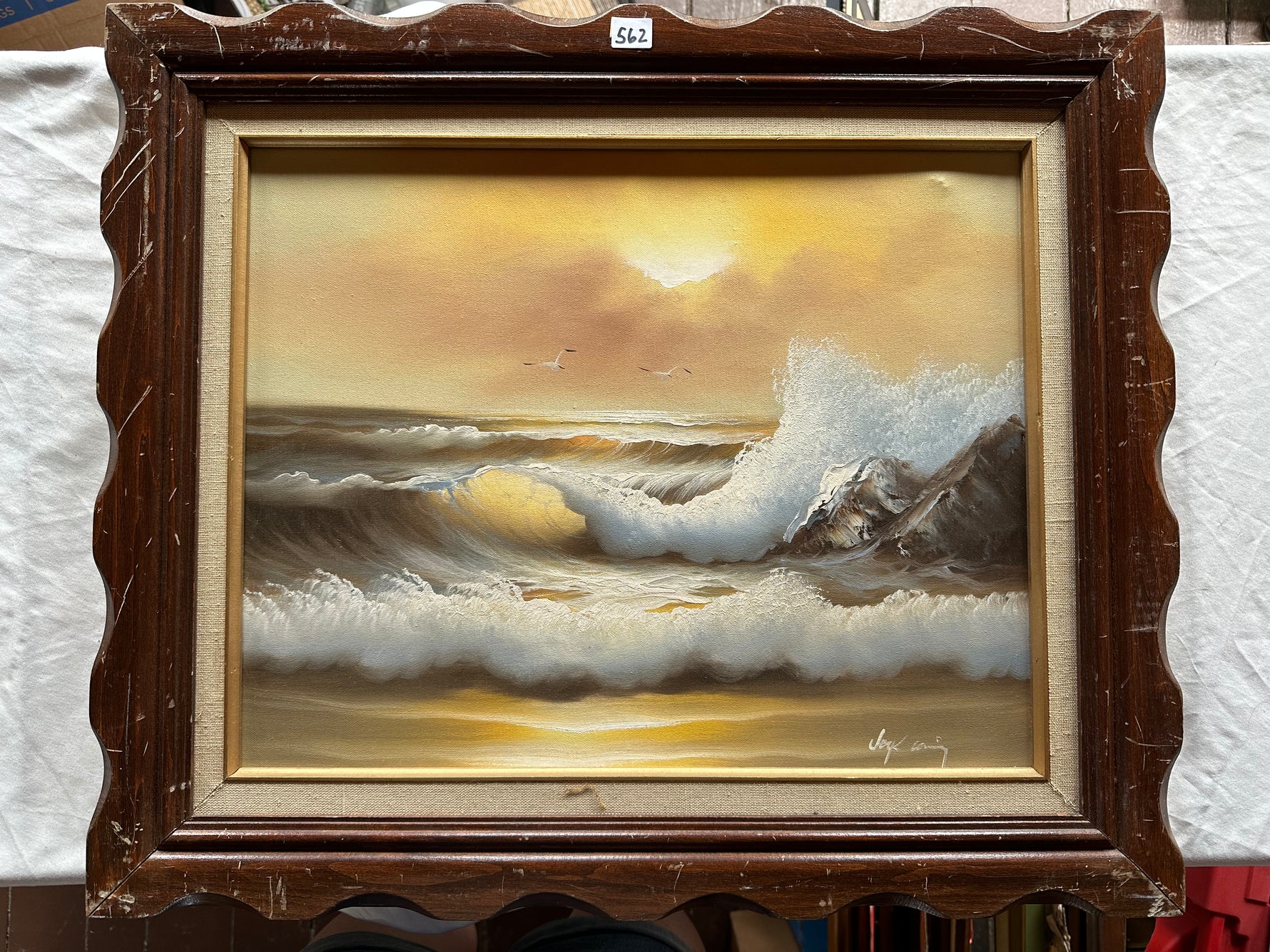 Mixed Media painting, Nautical, Beach Unknown Artist, Front view