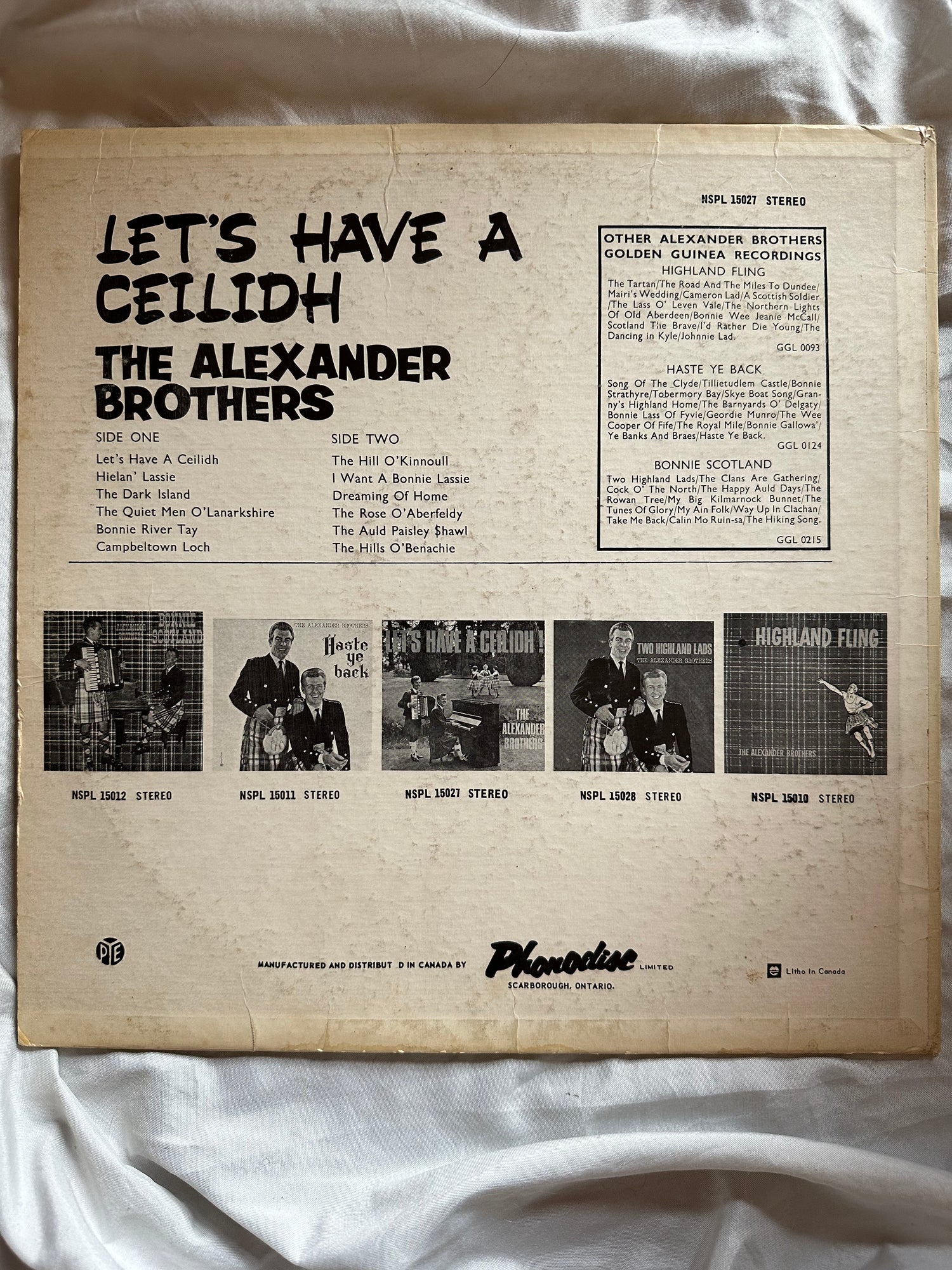 Vinyl record, Folk The Alexander Brothers, Back view