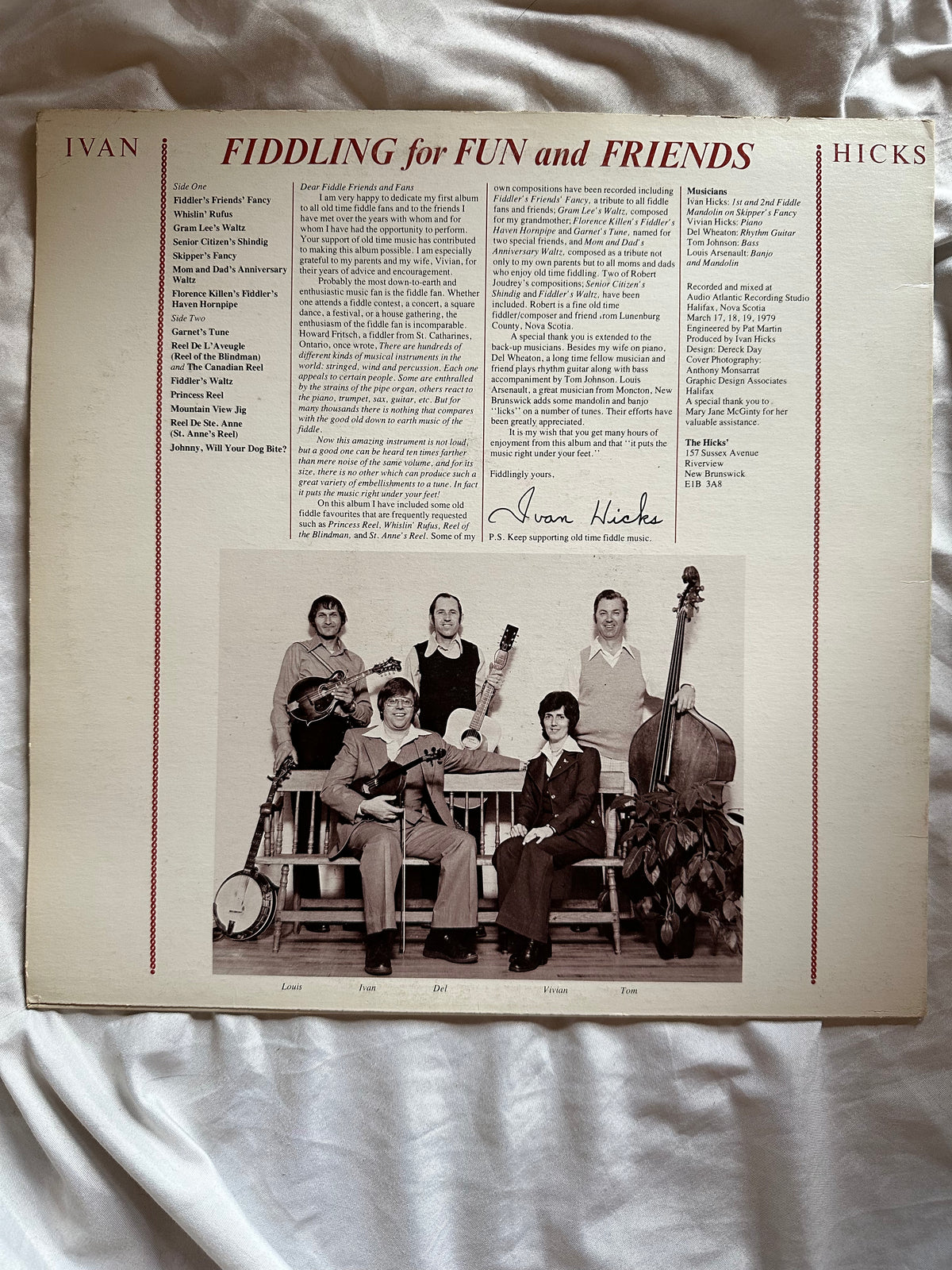 Vinyl record, Folk Ivan Hicks, Back view
