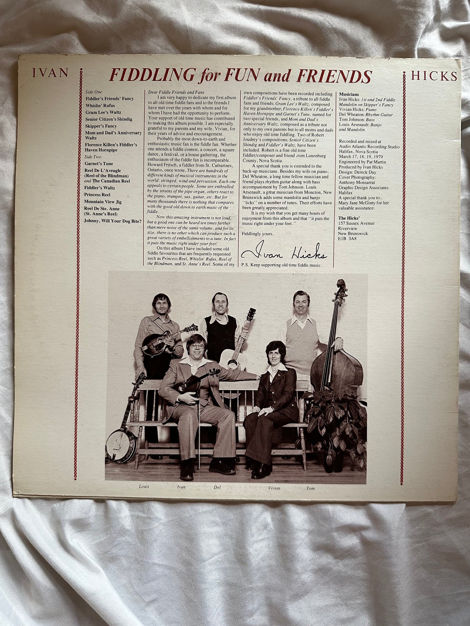 Vinyl record, Folk Ivan Hicks, Back view