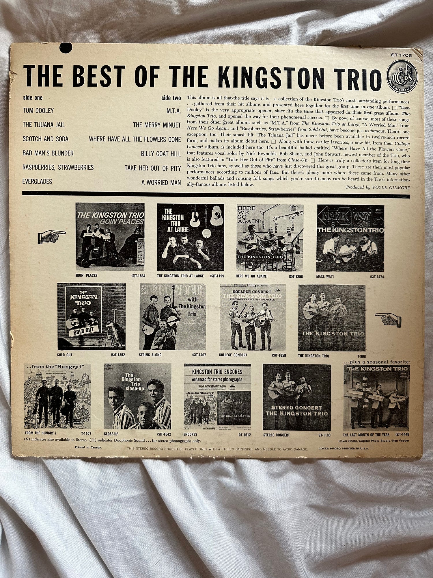 Vinyl record, Folk The Kingston Trio, Back view