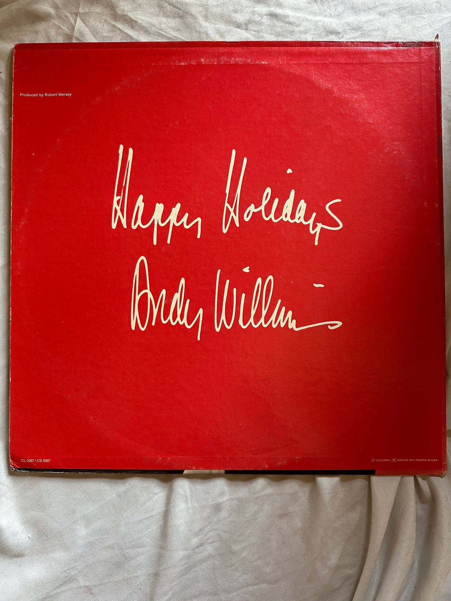 Vinyl record, Pop Andy Williams, Back view