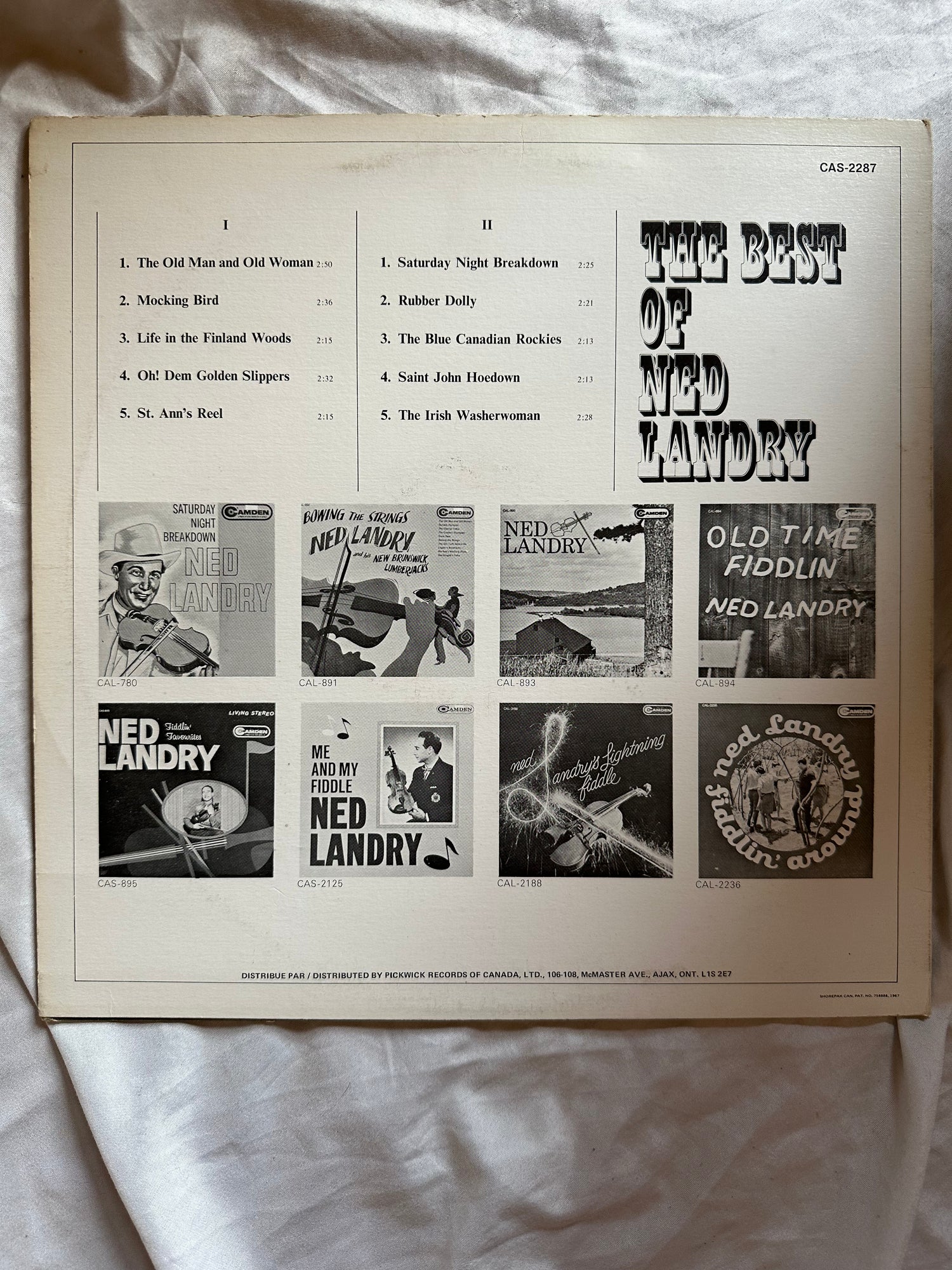 Vinyl record, Folk Ned Landry, Back view