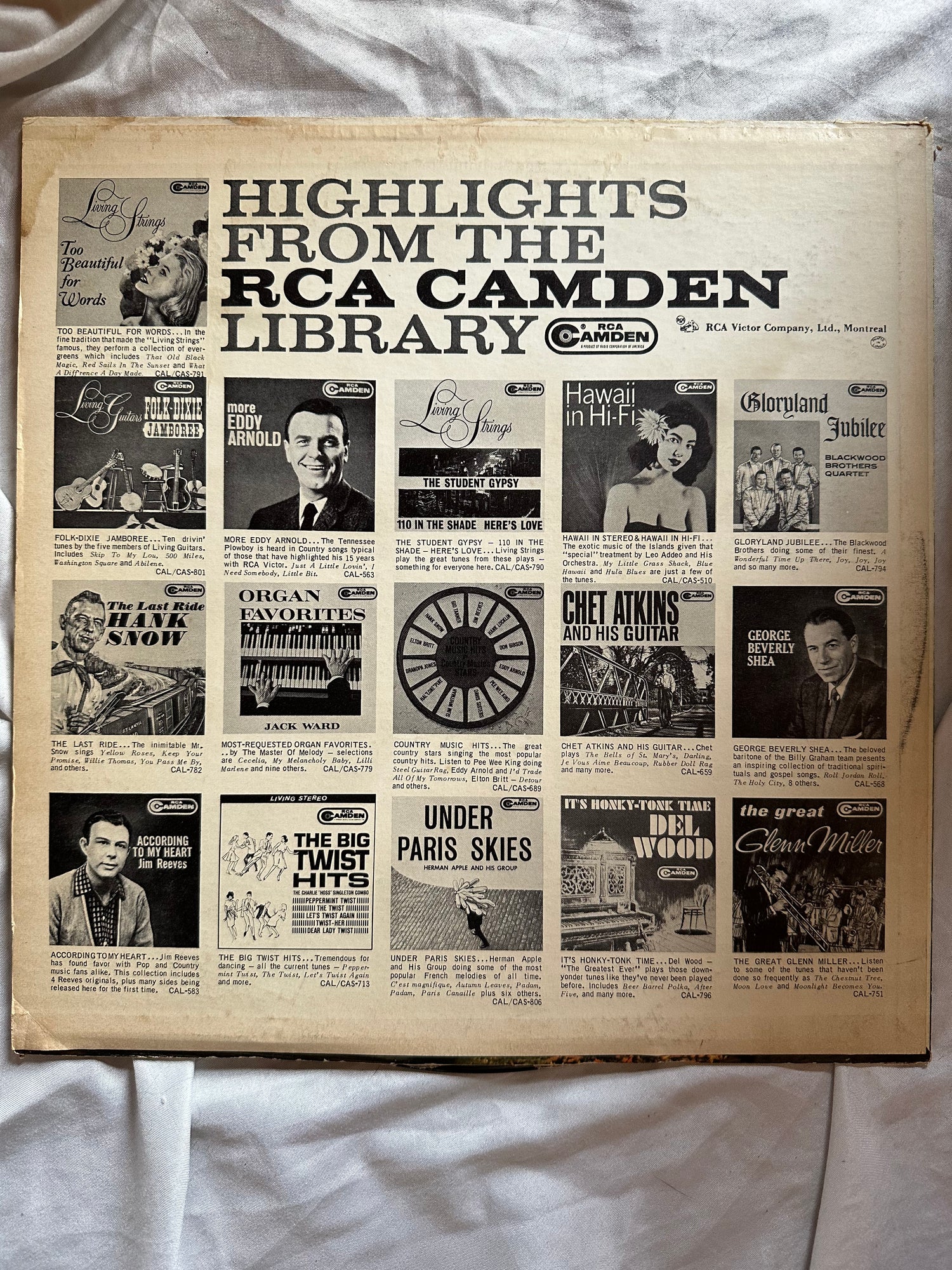 Vinyl record, Country Chet Atkins, Back view