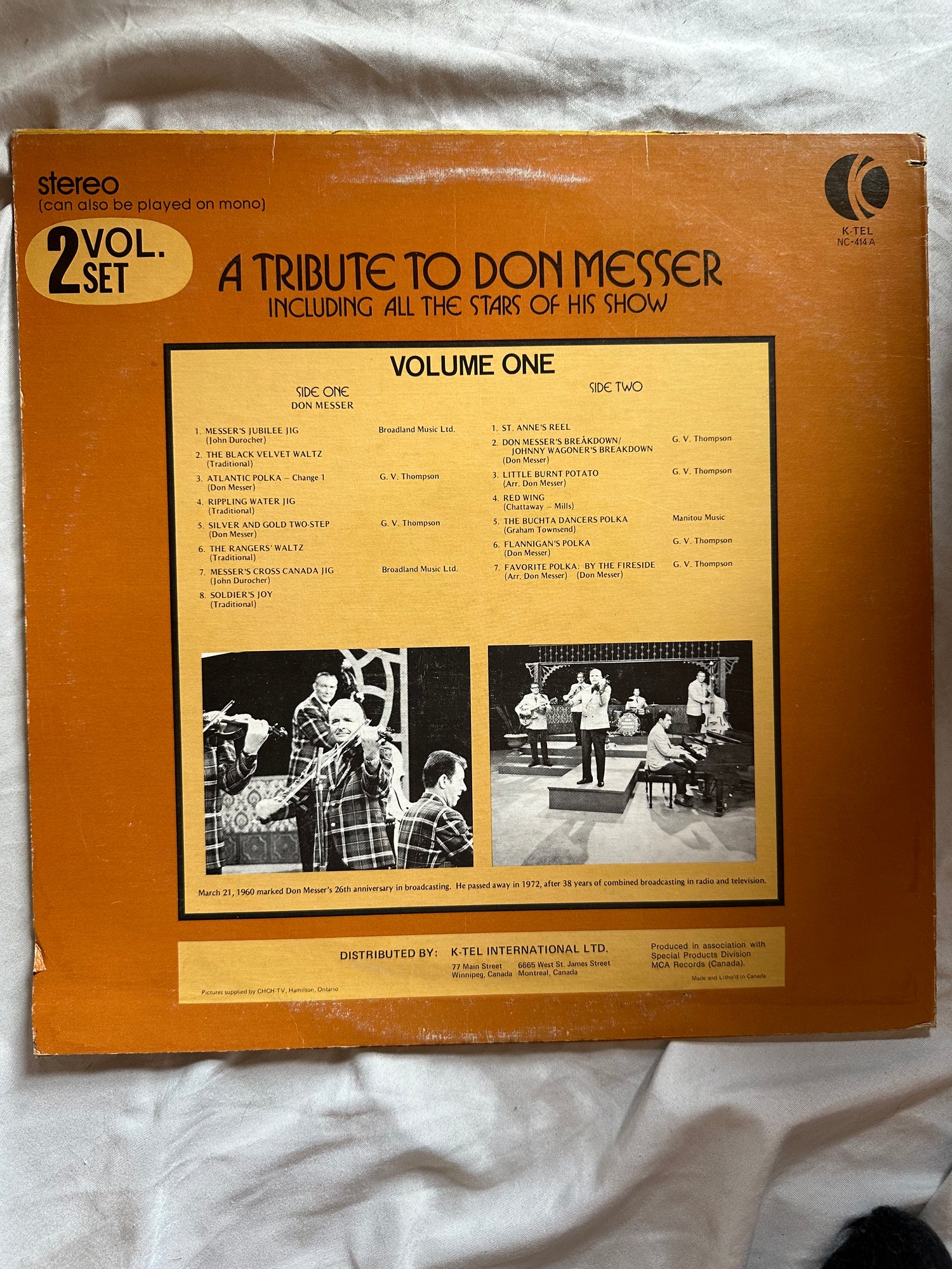Vinyl record, Folk Don Messer, Back view
