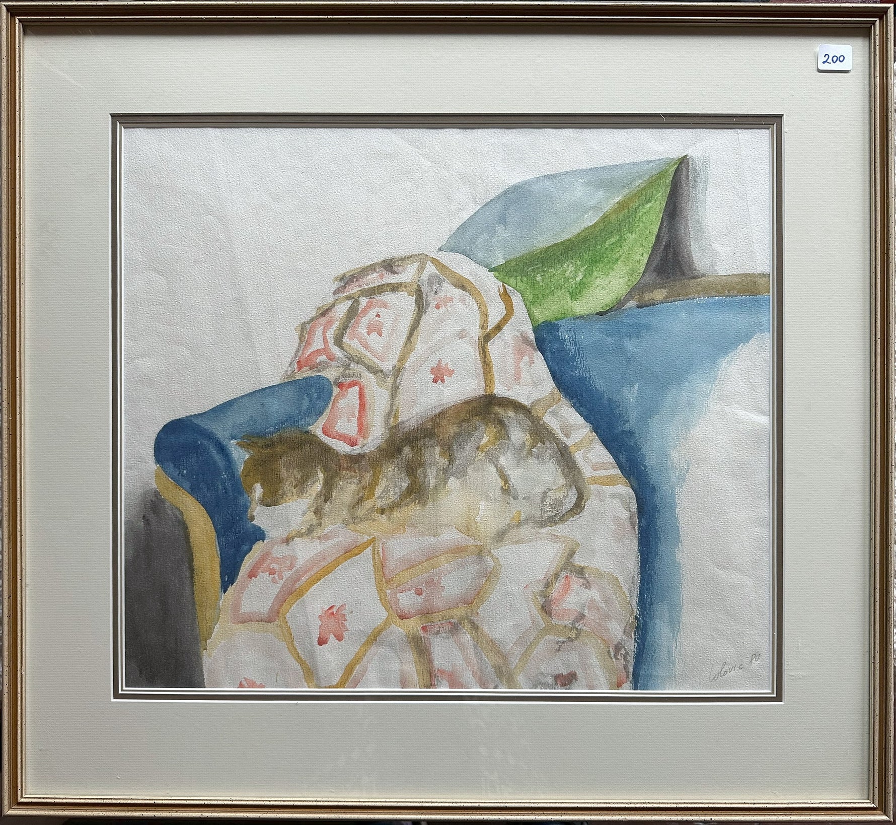 Watercolour painting, Interior, Animals Misacholovic, Front view