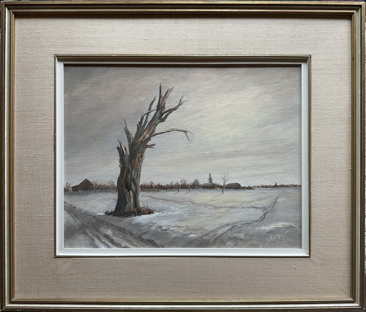 Mixed Media painting, Landscape A. Knight, Front view