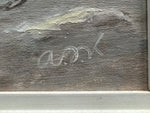 Mixed Media painting, Landscape A. Knight, Signature view