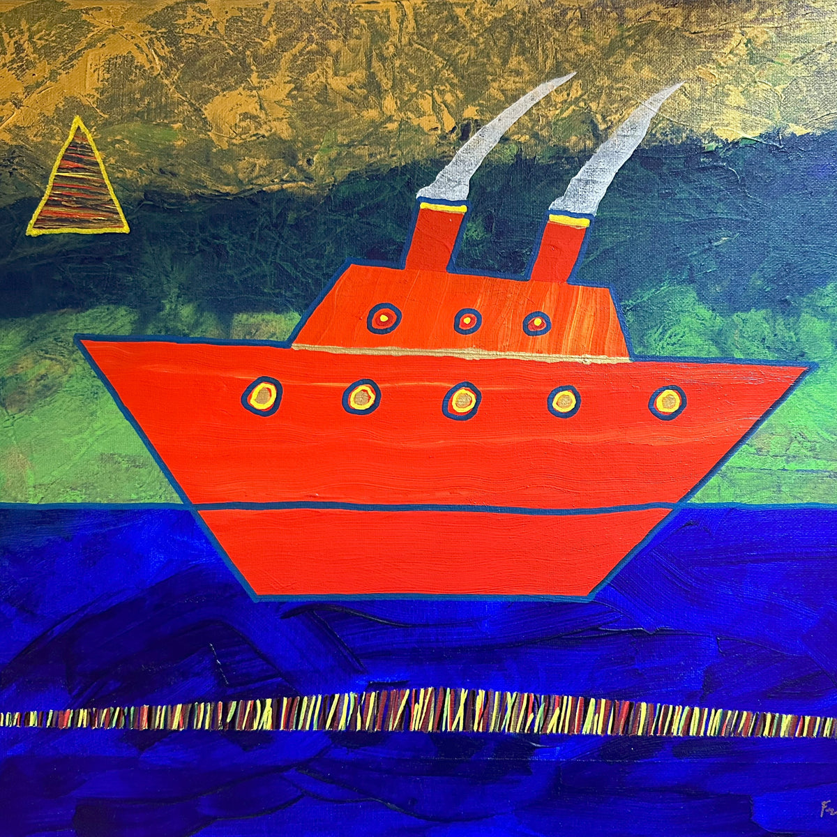Mixed Media painting, Nautical Unknown Artist, Cover view