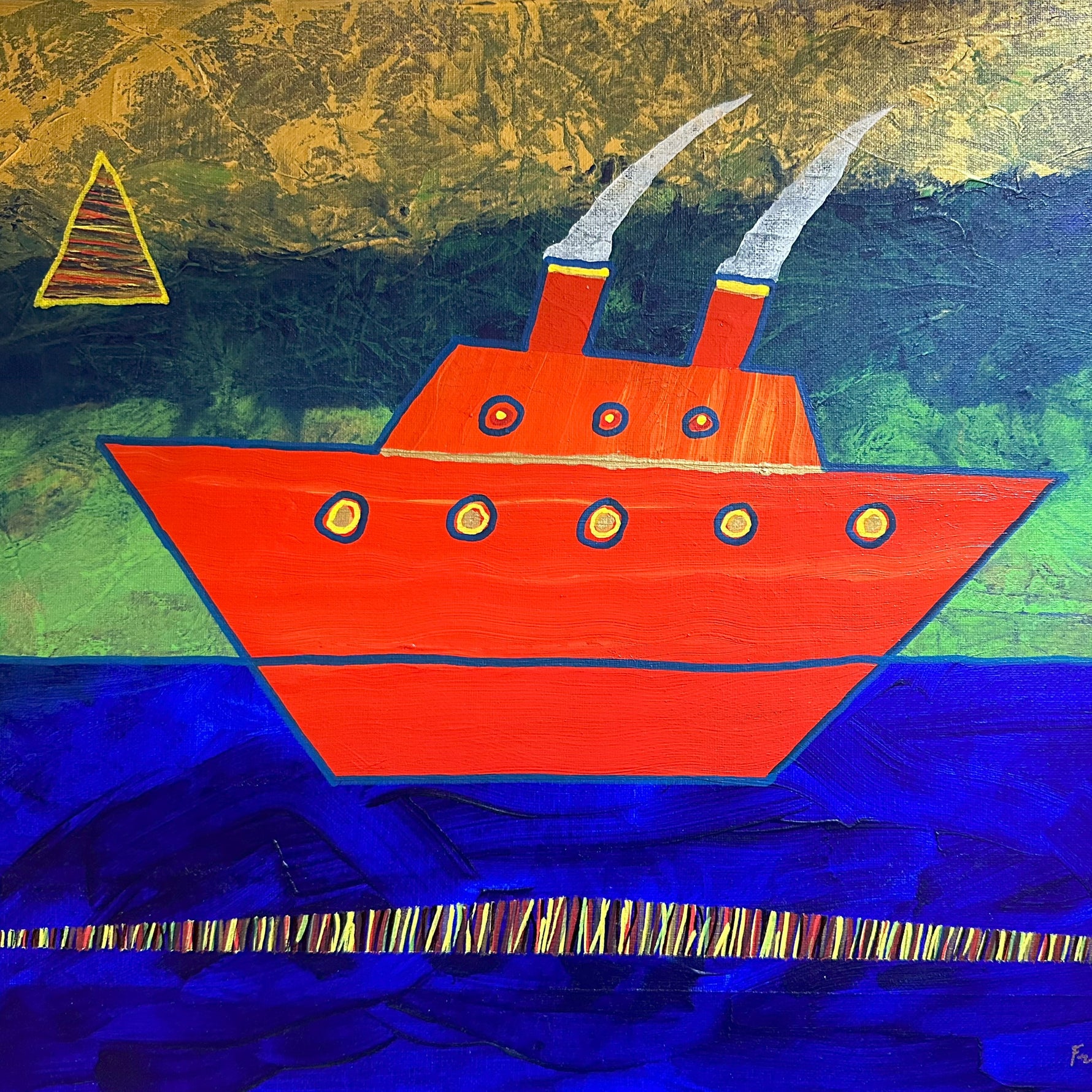 Mixed Media painting, Nautical Unknown Artist, Cover view