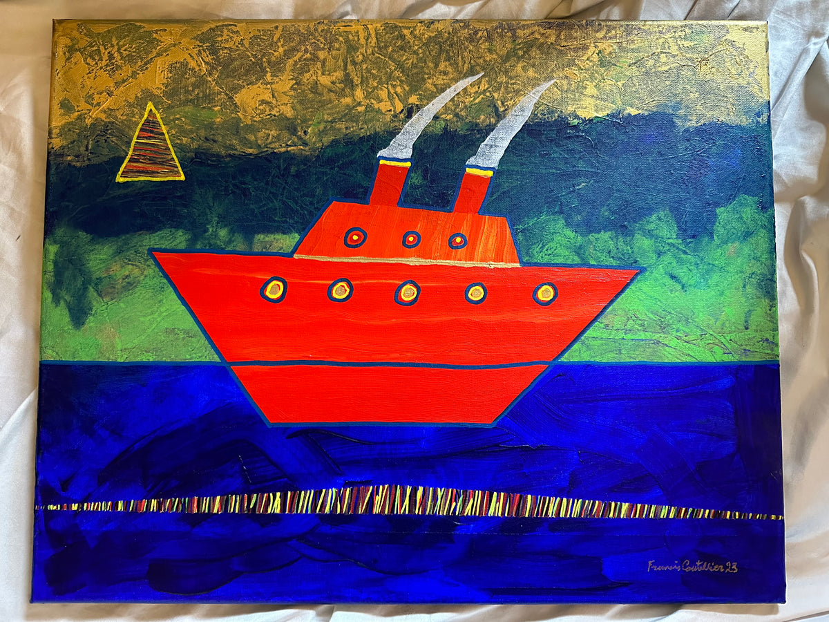 Mixed Media painting, Nautical Unknown Artist, Front view