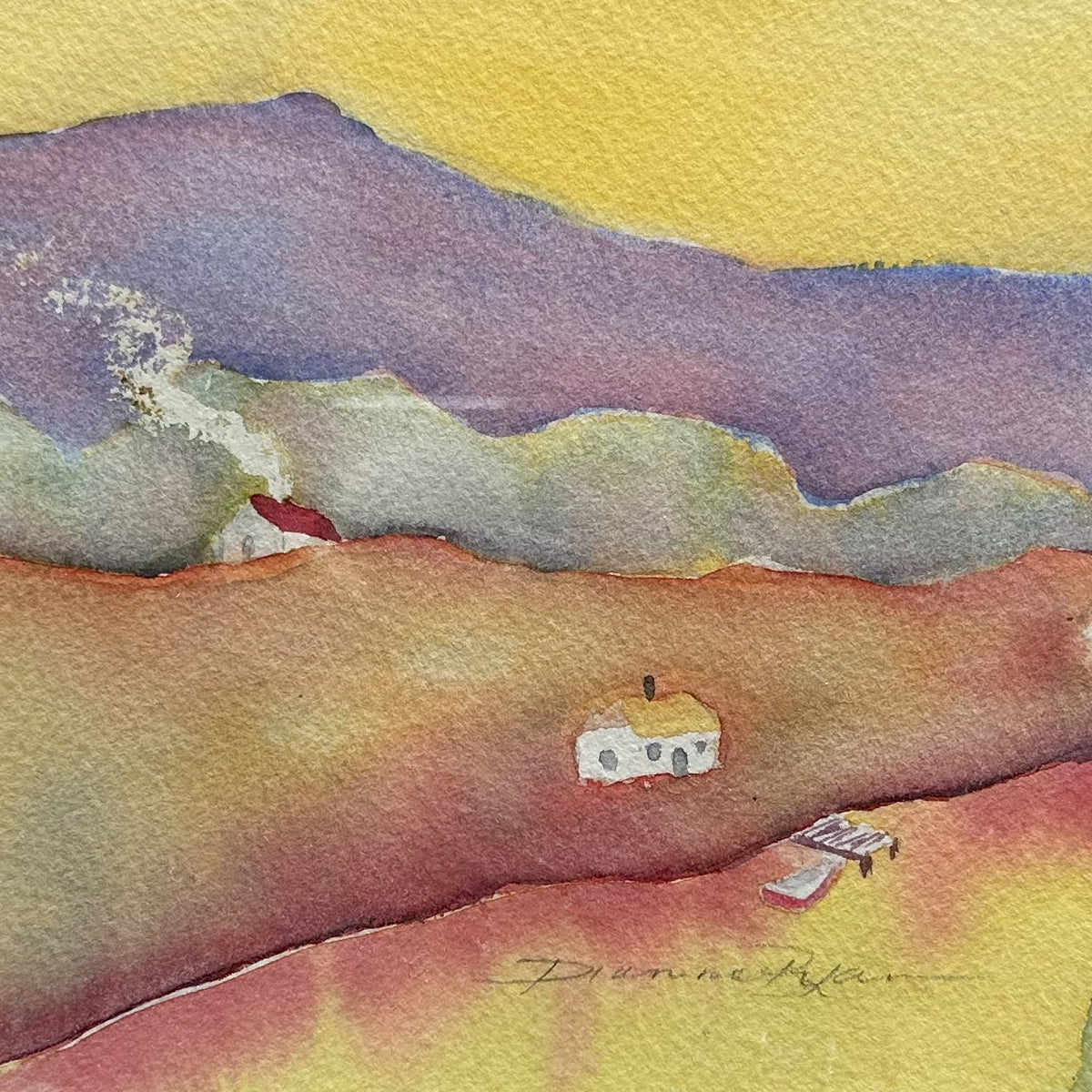 Watercolour painting, Landscape Unknown Artist, Cover view