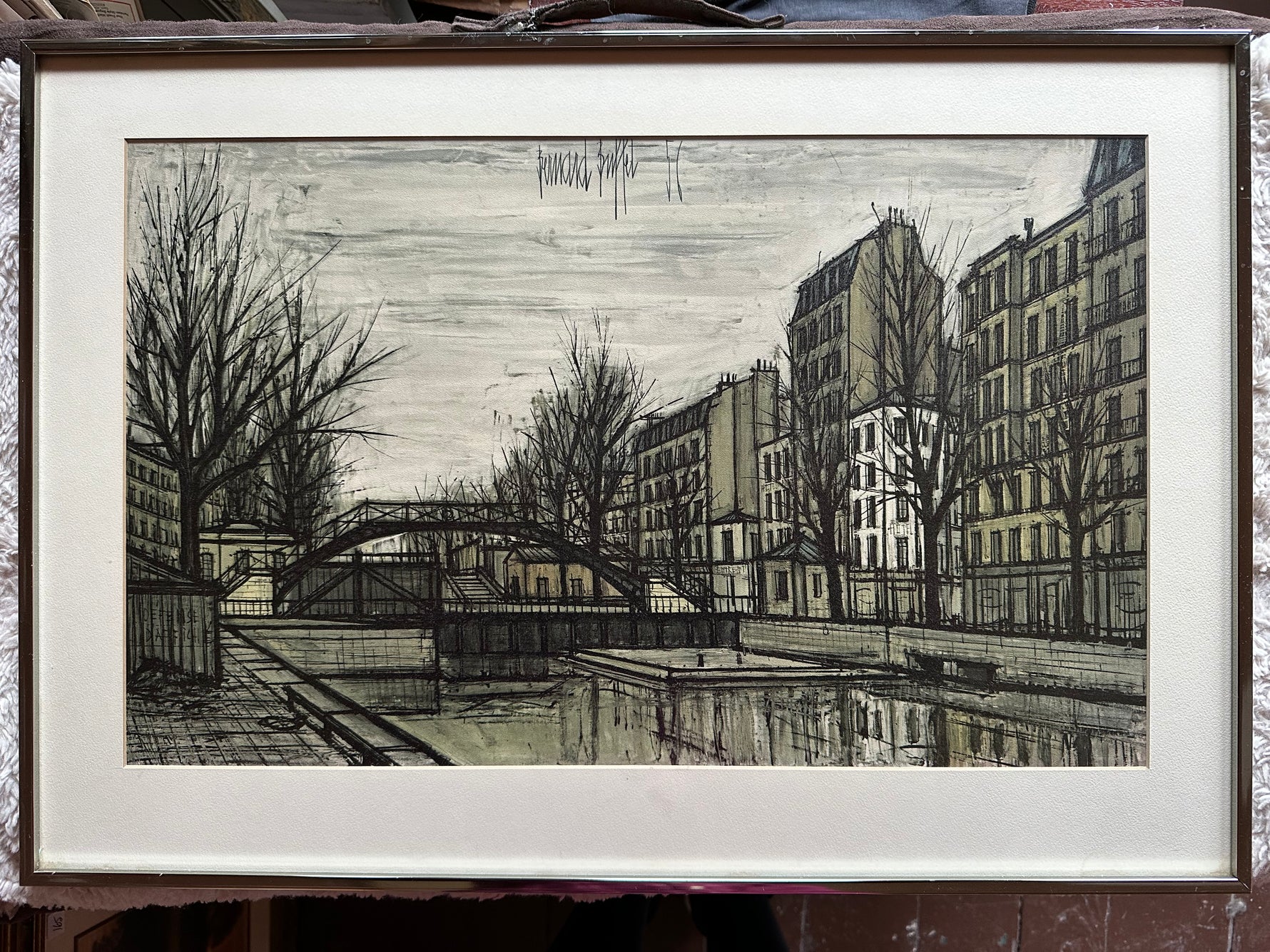 Print, Cityscape, Bridge, Bernard Buffet, Front view