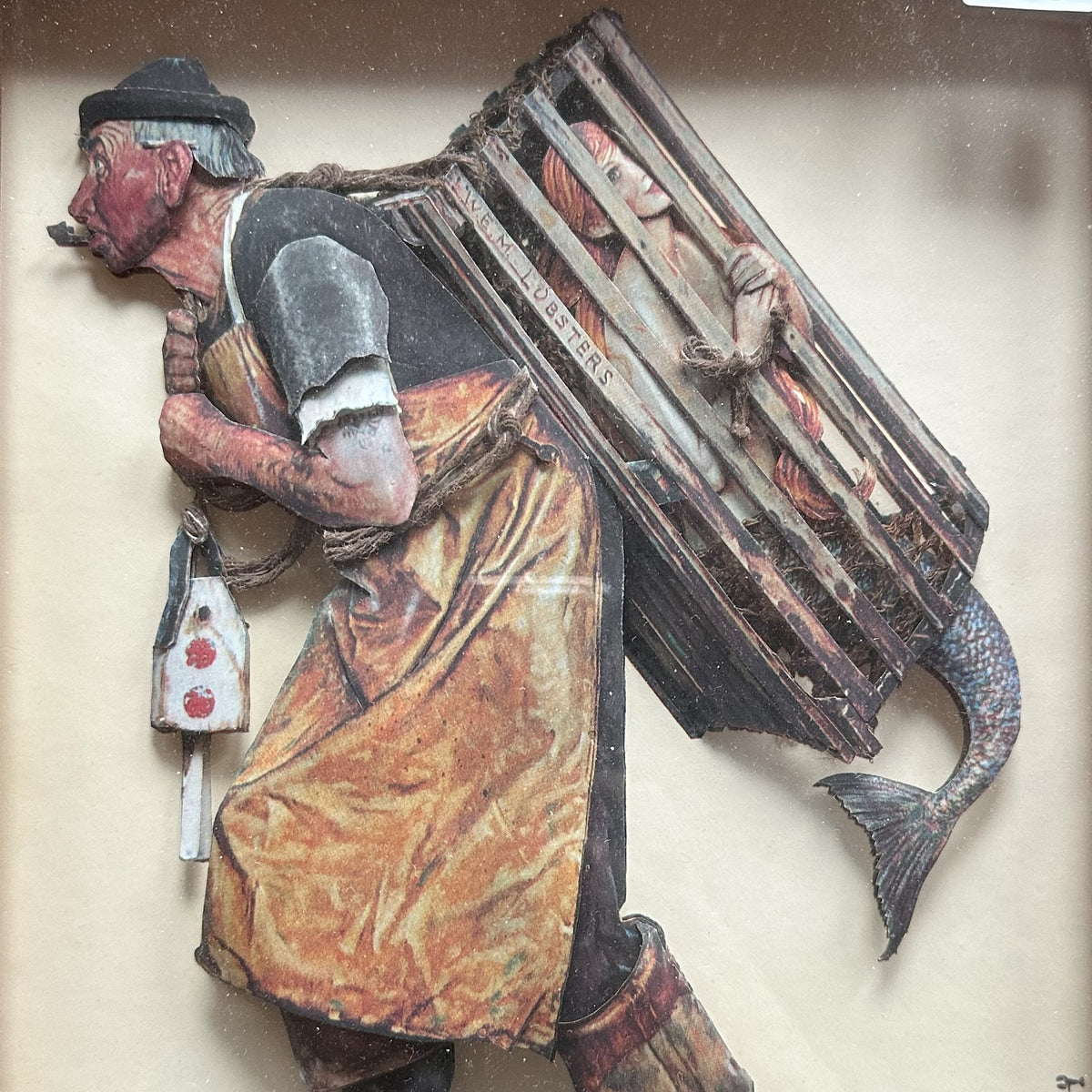 Mixed Media painting, Figures Norman Rockwell, Cover view
