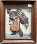 Mixed Media painting, Figures Norman Rockwell, Front view