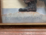 Mixed Media painting, Figures Norman Rockwell, Signature view