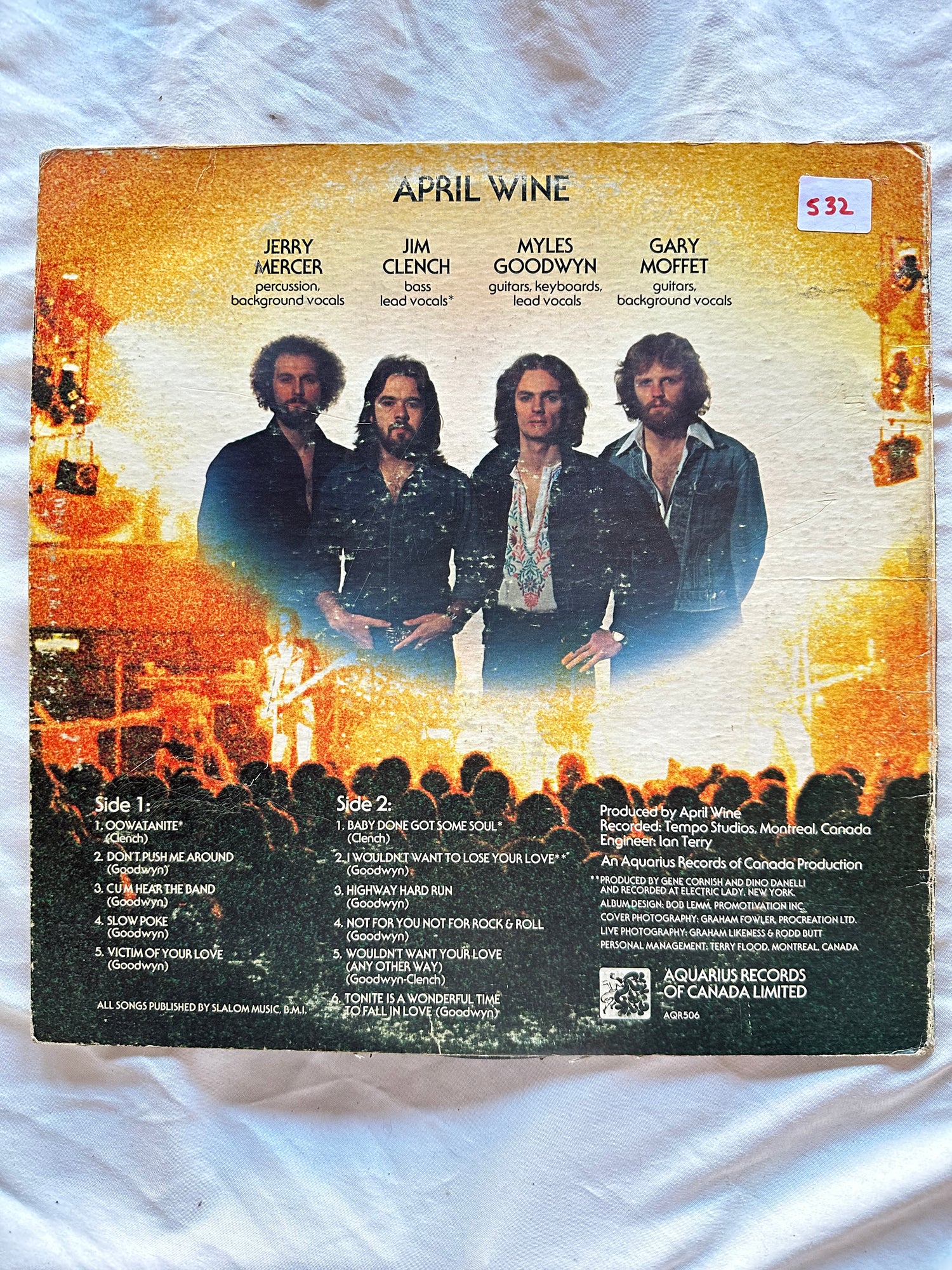 Vinyl record, Rock April Wine, Back view