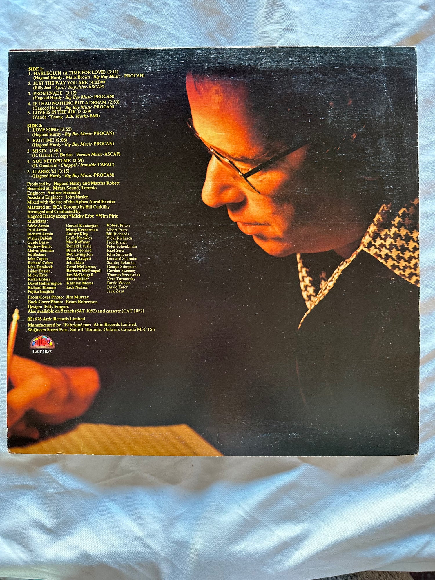 Vinyl record, Jazz Hagood Hardy, Back view