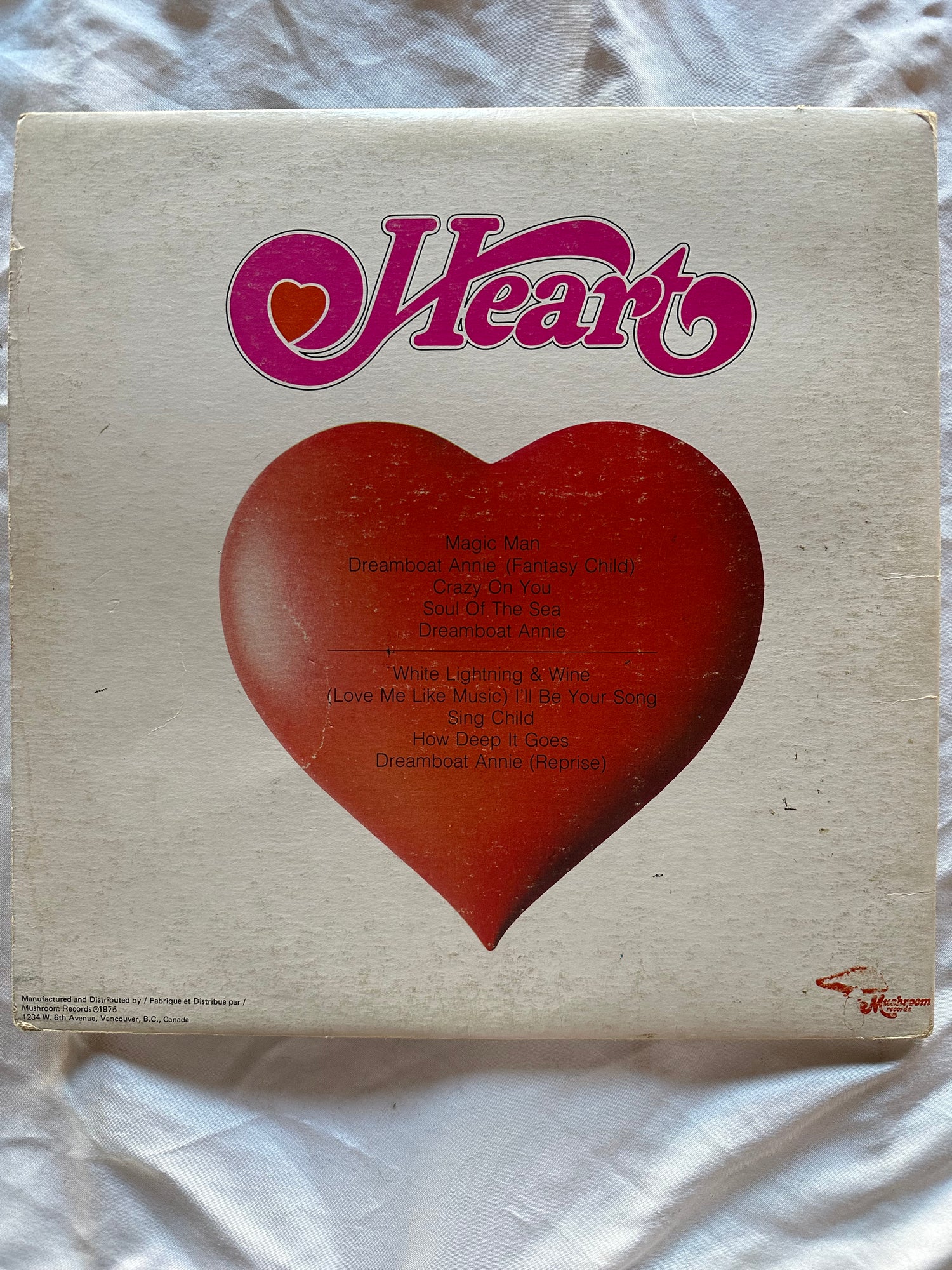 Vinyl record, Rock Heart, Back view