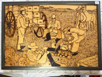 Mixed Media painting, Figures Unknown Artist, Front view
