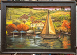 Mixed Media painting, Landscape, Cottages Marc Little, Front view
