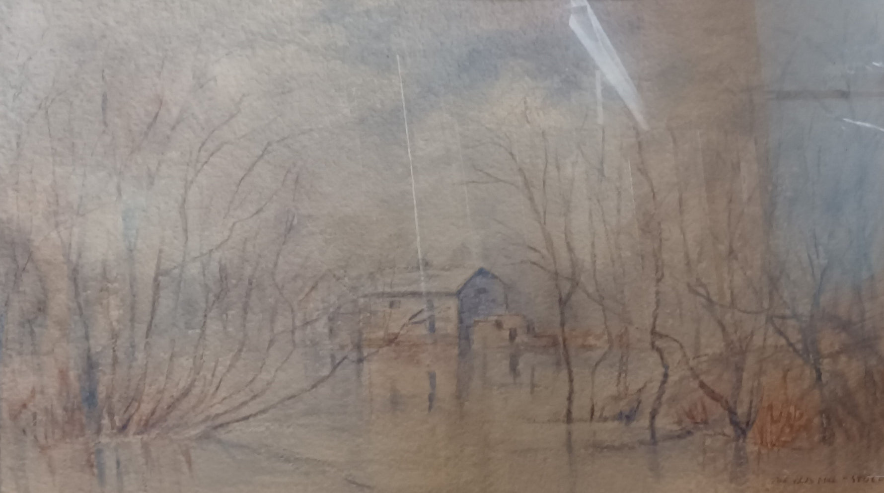 Watercolour painting, Winterscape Lasero Szilvassy, Art view