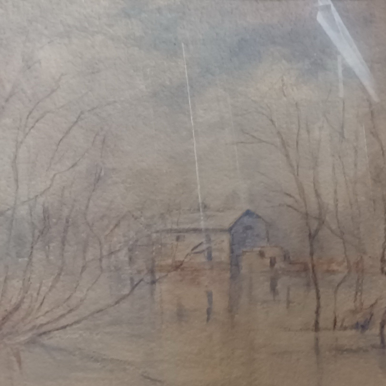 Watercolour painting, Winterscape Lasero Szilvassy, Cover view