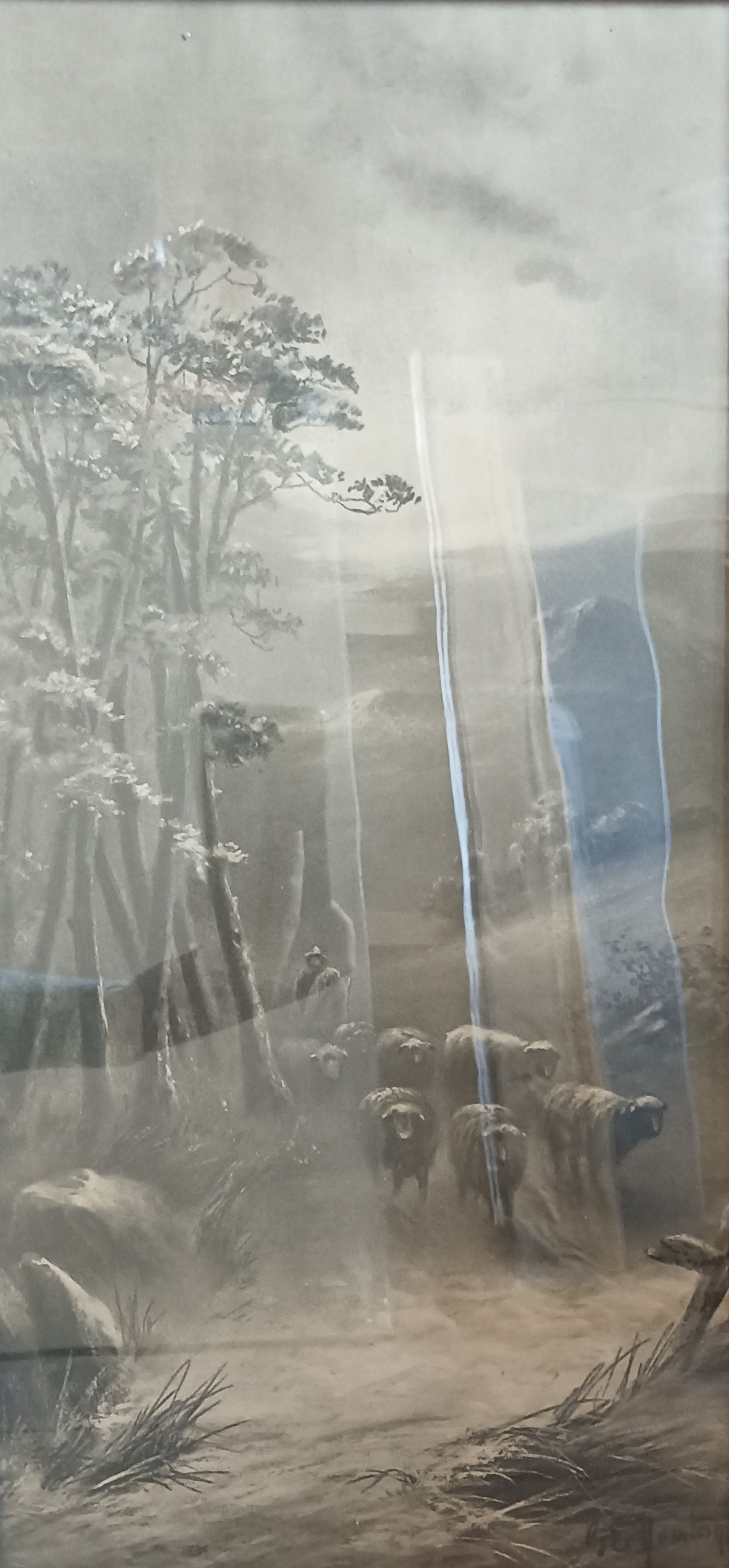 Pastel painting, Landscape Unknown Artist, Art view