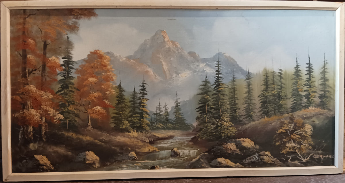 Mixed Media painting, Landscape Bernard, Front view