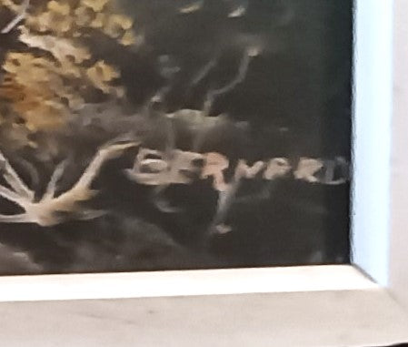 Mixed Media painting, Landscape Bernard, Signature view