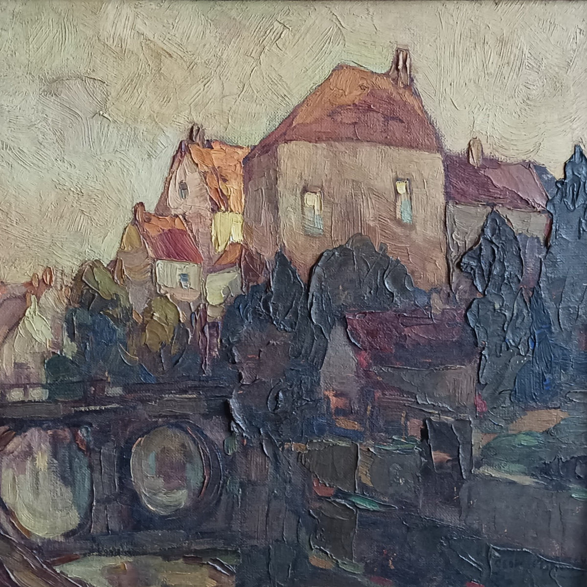 Mixed Media painting, Cityscape Georges Haway, Cover view