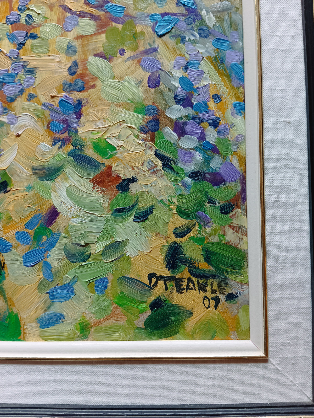 Oil painting, Figures, Floral Dennis Teakle, Signature view