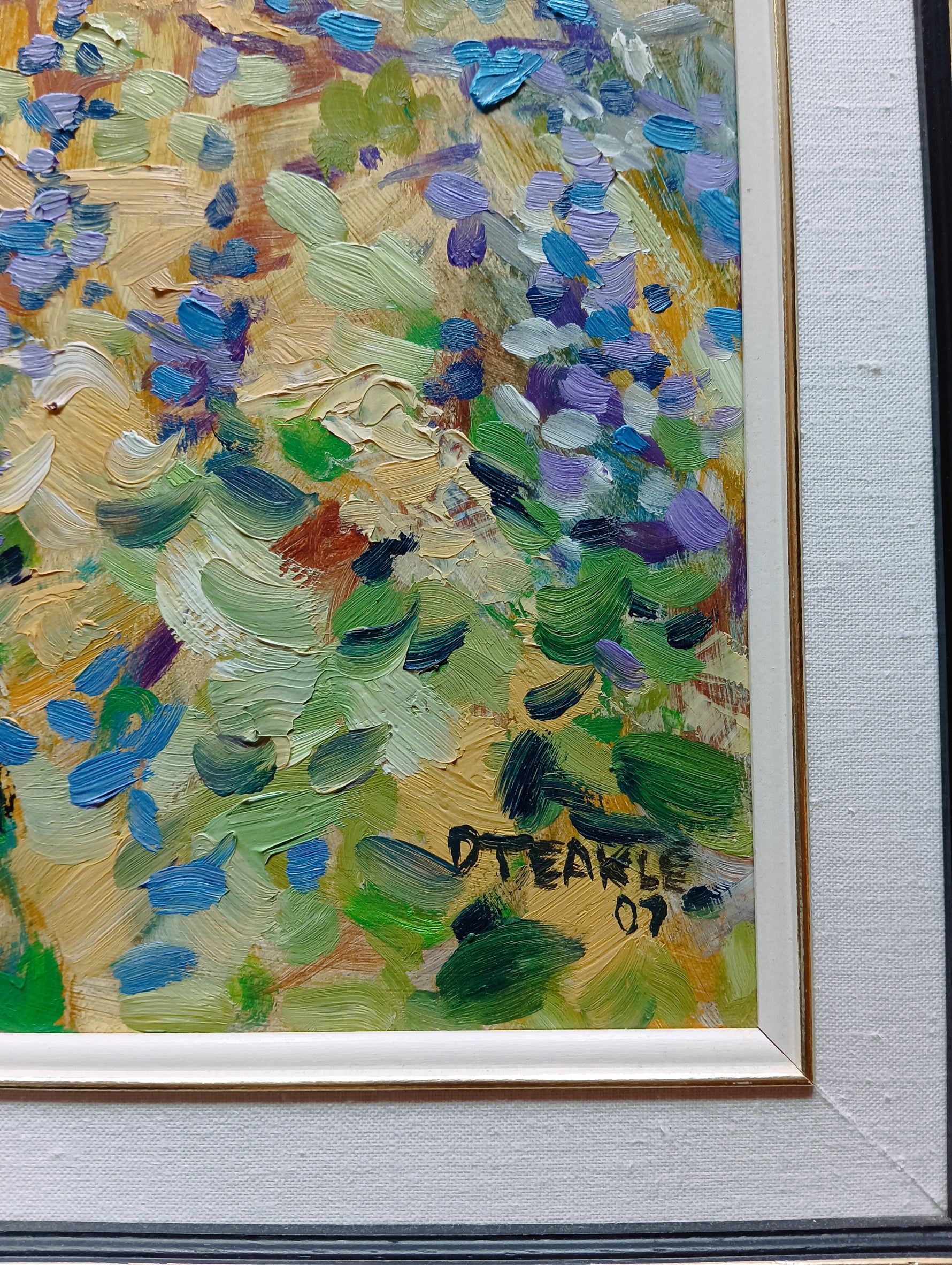 Oil painting, Figures, Floral Dennis Teakle, Signature view