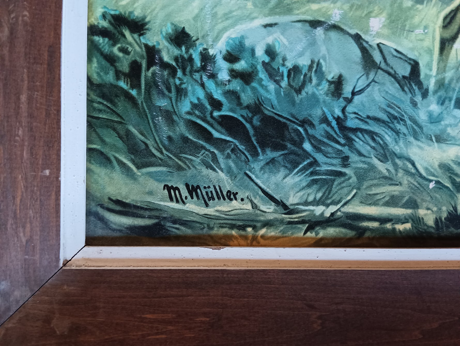 Mixed Media painting, Landscape M. Muller, Signature view