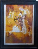 Mixed Media painting, Abstract Laszlo Dus, Front view