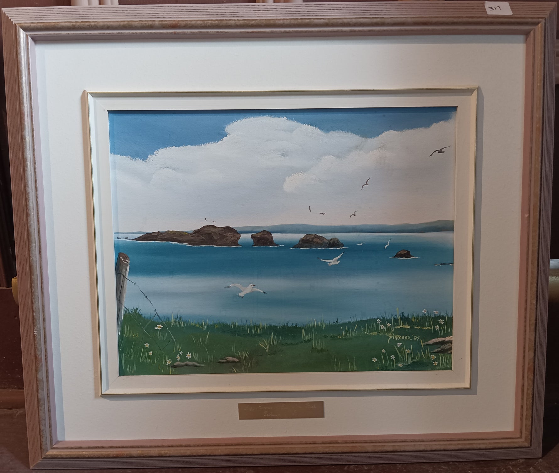 Mixed Media painting, Seascape Simonne Lapage, Front view