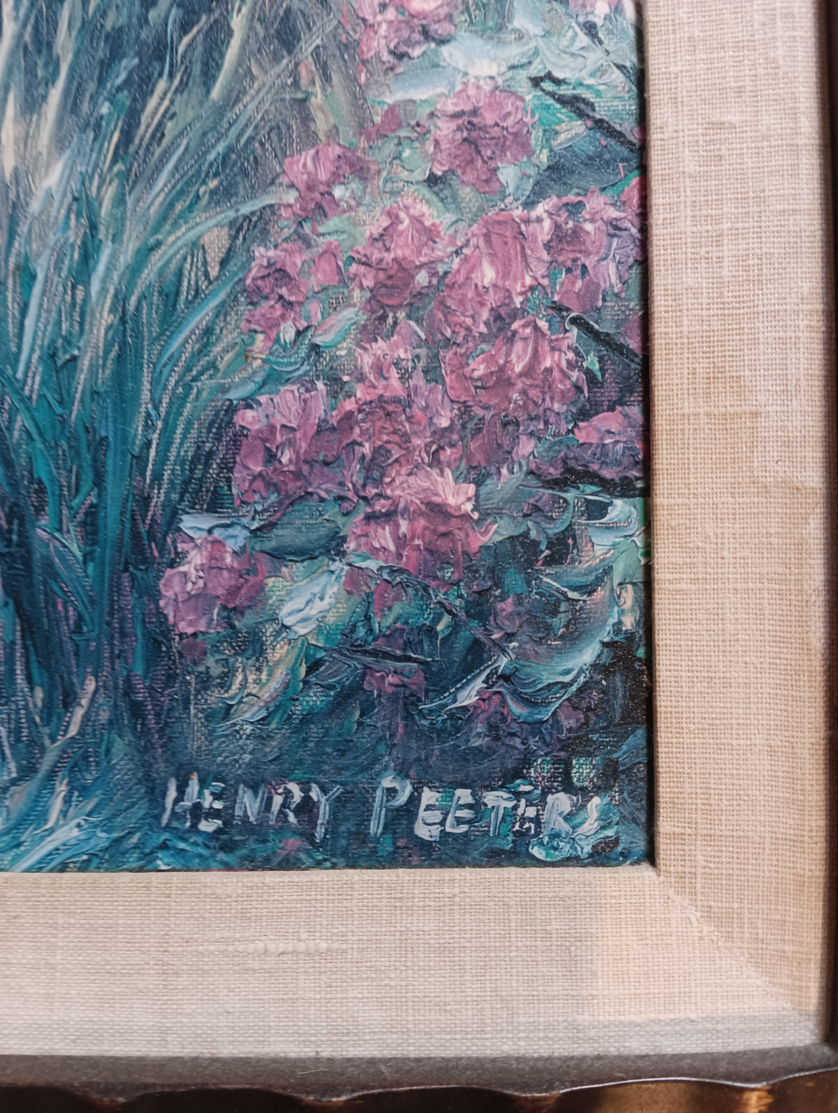 Oil painting, Landscape Henry Peeters, Signature view