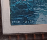 Oil painting, Landscape, Cottages Henry Peeters, Signature view