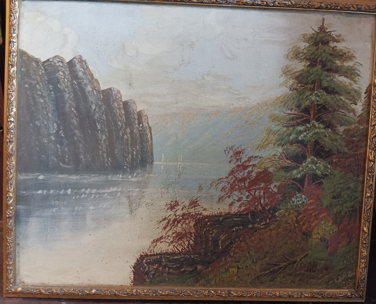 Oil painting, Landscape Unknown Artist, Front view