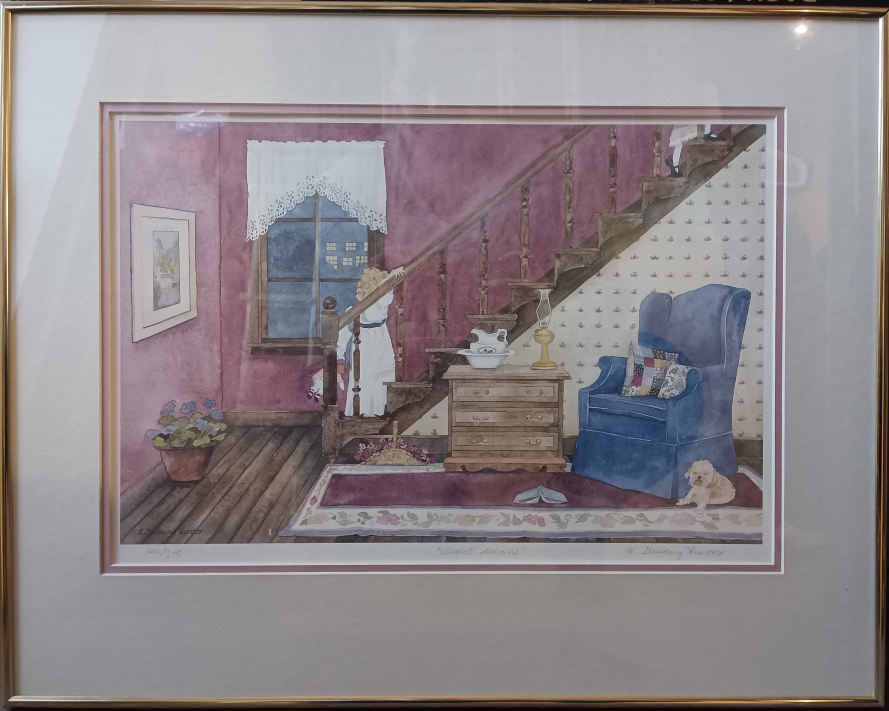 Mixed Media painting, Interior Helen Downing Hunter, Front view