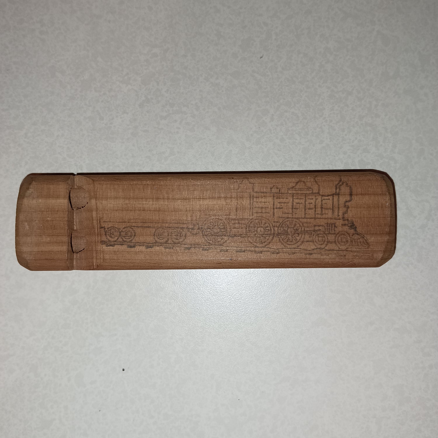Artifact, Wooden Locomotive Whistle, Front view