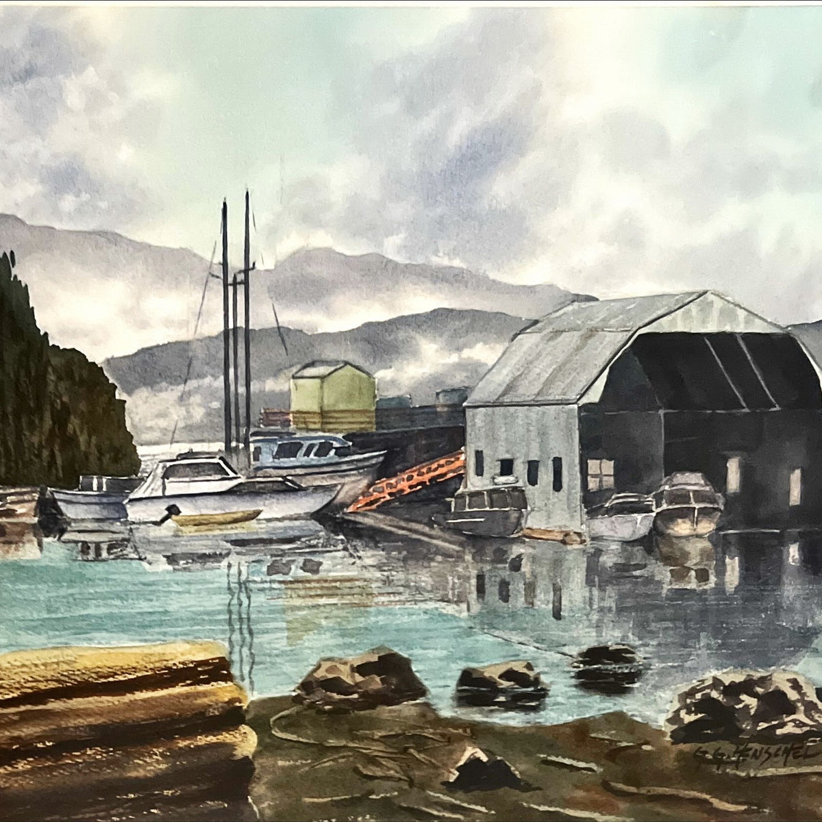 Watercolour painting, Nautical Gordon Henschel, Cover view