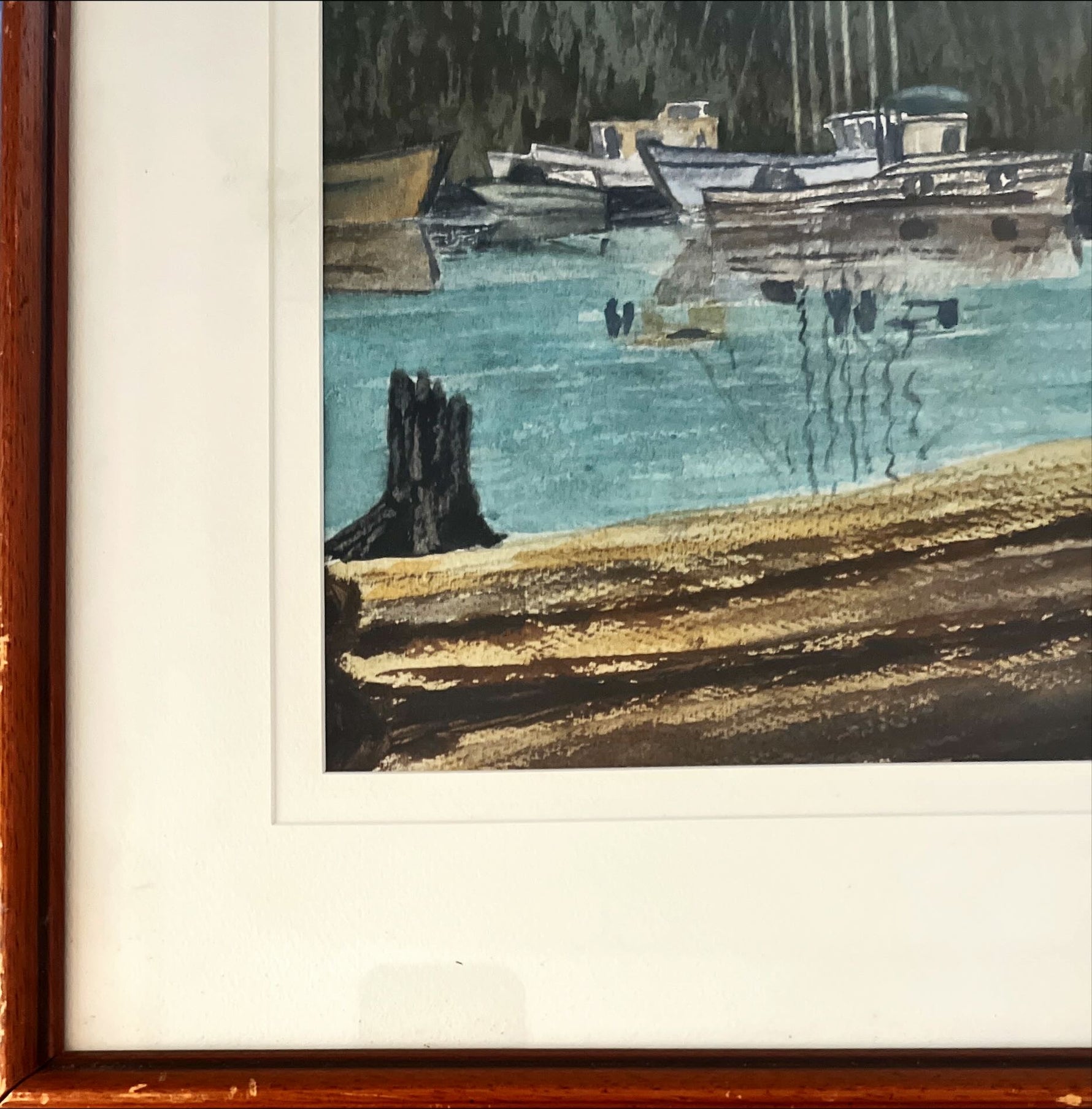 Watercolour painting, Nautical Gordon Henschel, Damage view